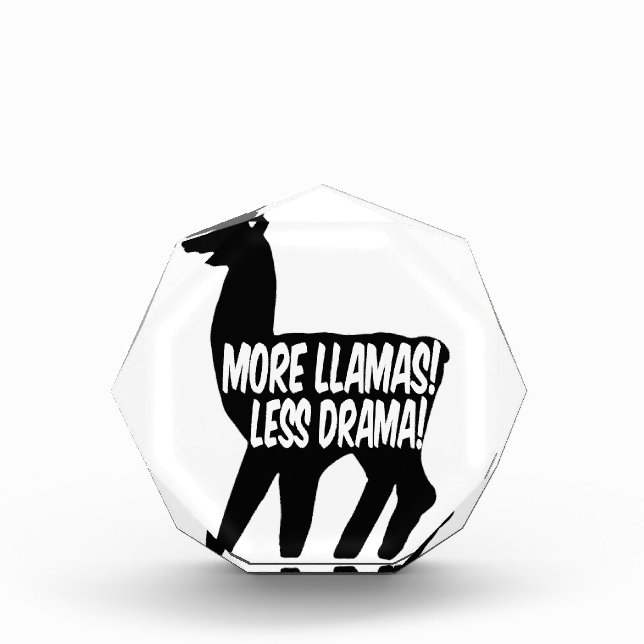 More Llamas Less Drama Acrylic Award (Front)