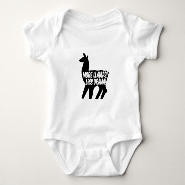 More Llamas Less Drama Baby Bodysuit (Front)