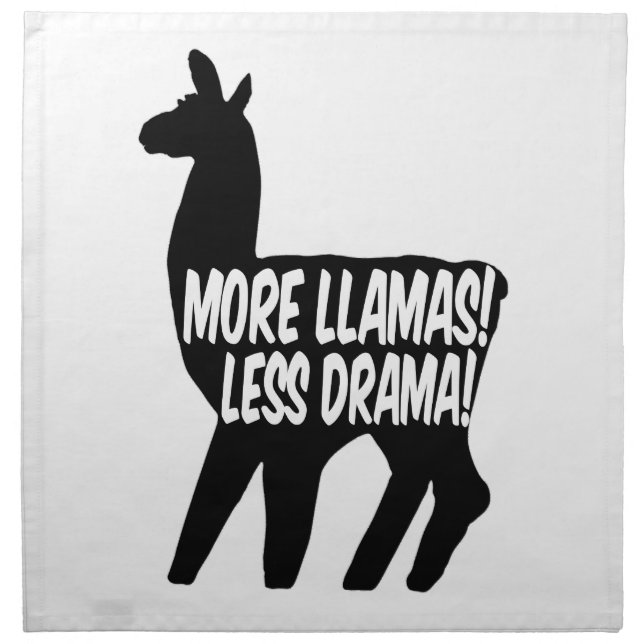 More Llamas Less Drama Cloth Napkin (Front)