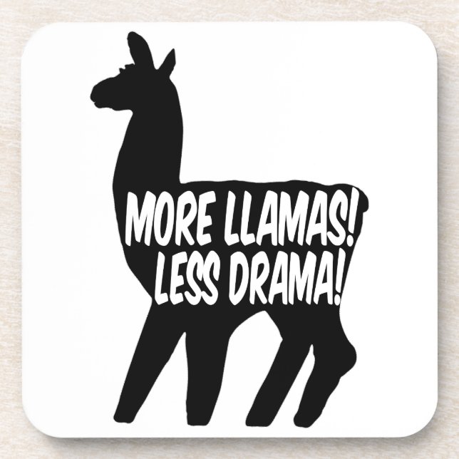 More Llamas Less Drama Drink Coaster (Front)