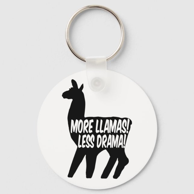 More Llamas Less Drama Keychain (Front)