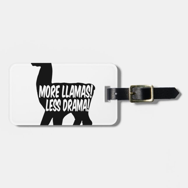 More Llamas Less Drama Luggage Tag (Front Horizontal)