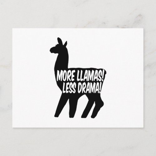 More Llamas Less Drama Postcard