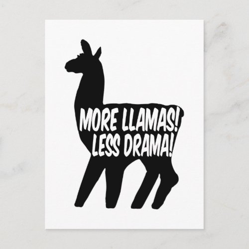 More Llamas Less Drama Postcard