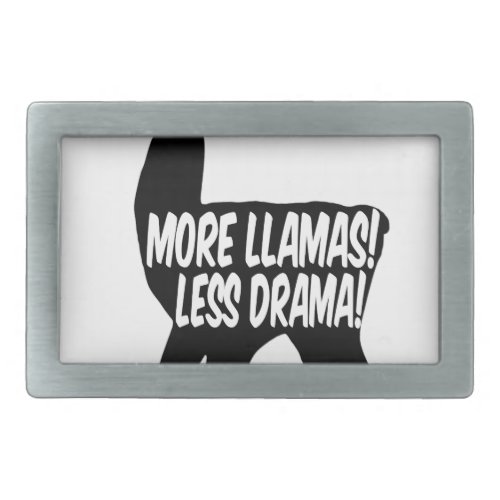 More Llamas Less Drama Rectangular Belt Buckle