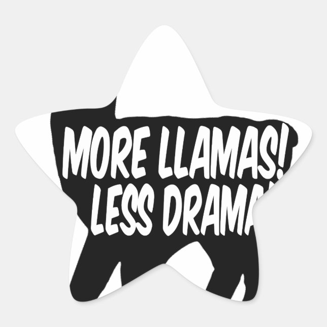 More Llamas Less Drama Star Sticker (Front)