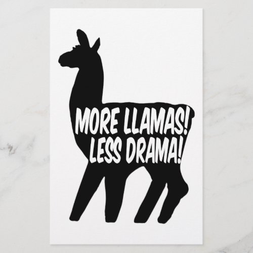 More Llamas Less Drama Stationery