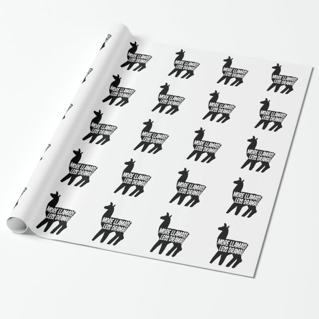 More Llamas Less Drama Wrapping Paper (Unrolled)