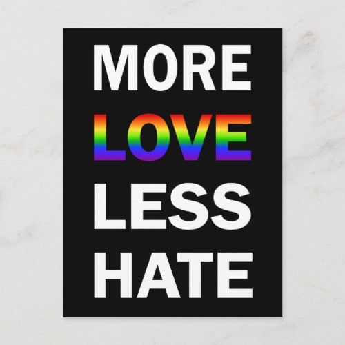 More Love Less Hate Postcard