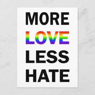 More Love Less Hate Postcard