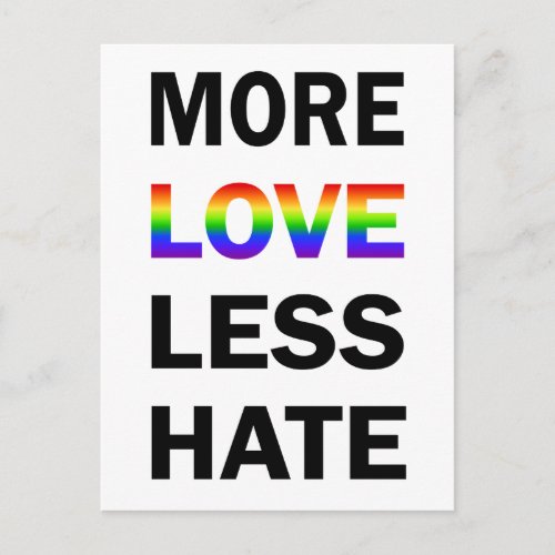 More Love Less Hate Postcard