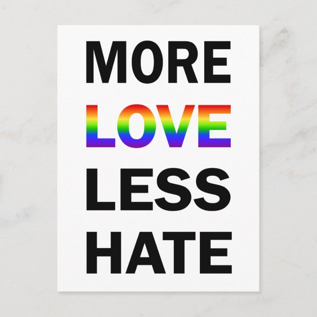 More Love Less Hate Postcard (Front)