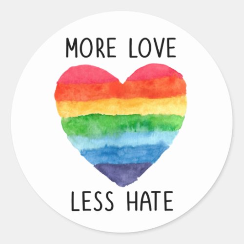 More Love Less Hate Stickers
