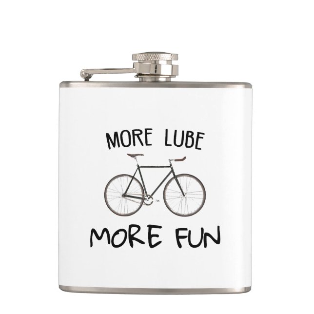 More Lube More Fun Cycling Flask (Front)