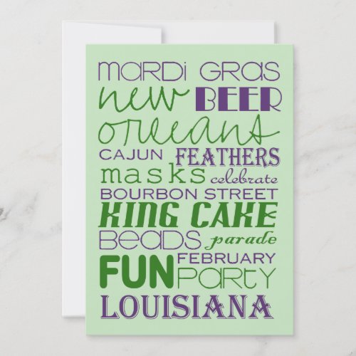 More Mardi Gras Mardi Gras Party Invitation