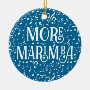 More Marimba - Blue White Music Ceramic Ornament