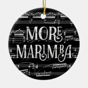 More Marimba Chalkboard - Black White Music Ceramic Ornament