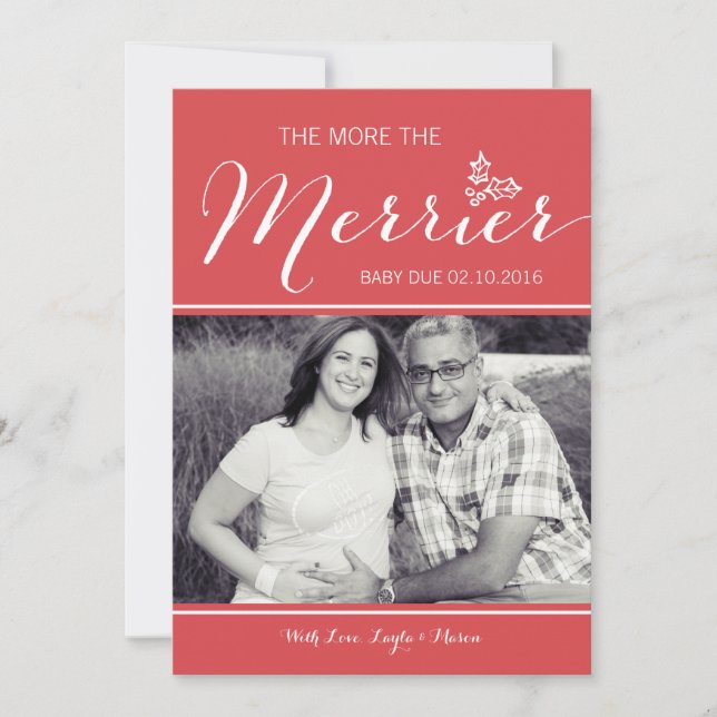 More Merrier | Pregnancy Announcement | Christmas (Front)