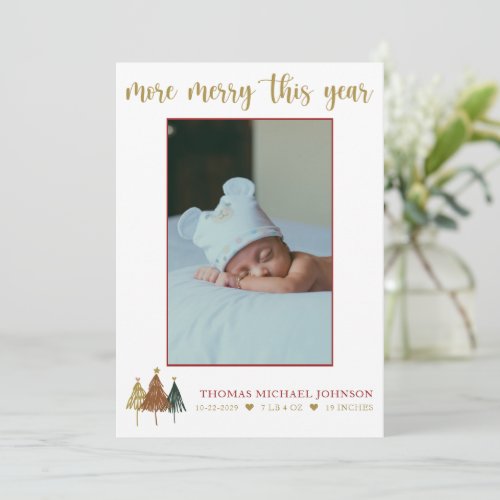 More Merry This Year Birth Announcement Card