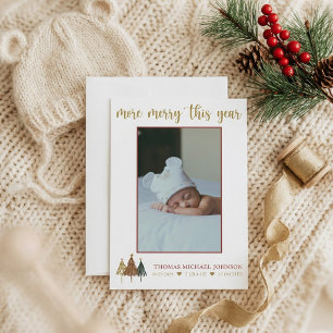 More Merry This Year Birth Announcement Card