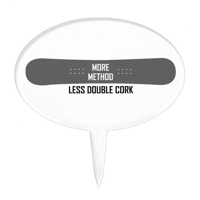 More Method Less Double Cork Cake Topper (Front)