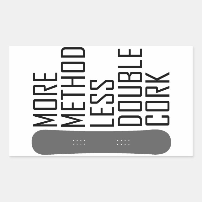 More Method Less Double Cork Rectangular Sticker (Front)