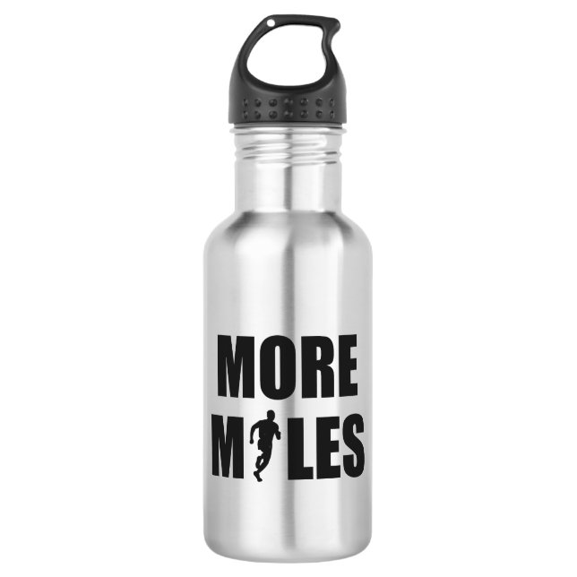 More Miles Running Stainless Steel Water Bottle (Front)