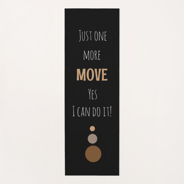 More Move  simple text black yoga mat (Front)