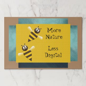 More Nature Less Digital Bees and Honeycomb Paper Placemat