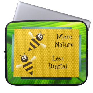 More Nature Less Digital Bees & Honeycomb Laptop Sleeve