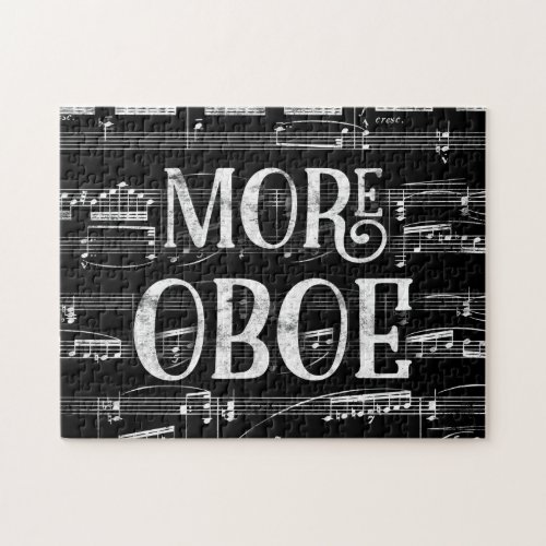 More Oboe Chalkboard _ Black White Music Jigsaw Puzzle