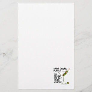 More OLIVES - I'm Trying To Eat More Veggies! Stationery