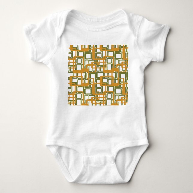 More Open Mid-Century Modern Rectangles Again  Baby Bodysuit (Front)