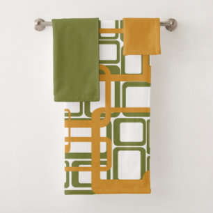 More Open Mid-Century Modern Rectangles Again  Bat Bath Towel Set