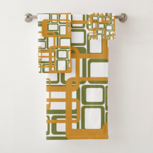 More Open Mid-Century Modern Rectangles Again  Bath Towel Set
