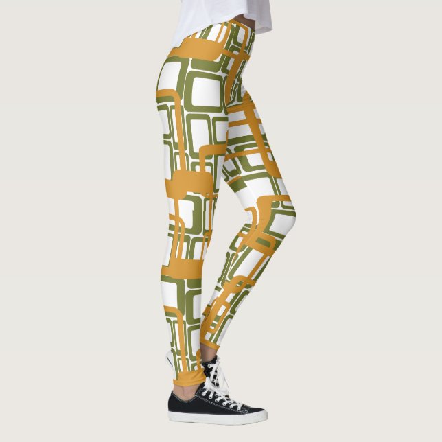 More Open Mid-Century Modern Rectangles Again  Leggings (Right)
