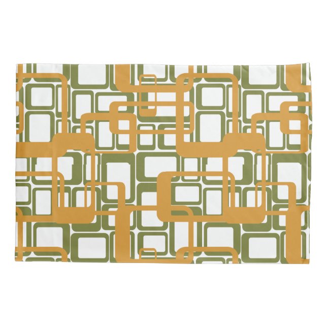 More Open Mid-Century Modern Rectangles Again  Pillow Case (Back)