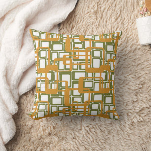 More Open Mid-Century Modern Rectangles Again Throw Pillow