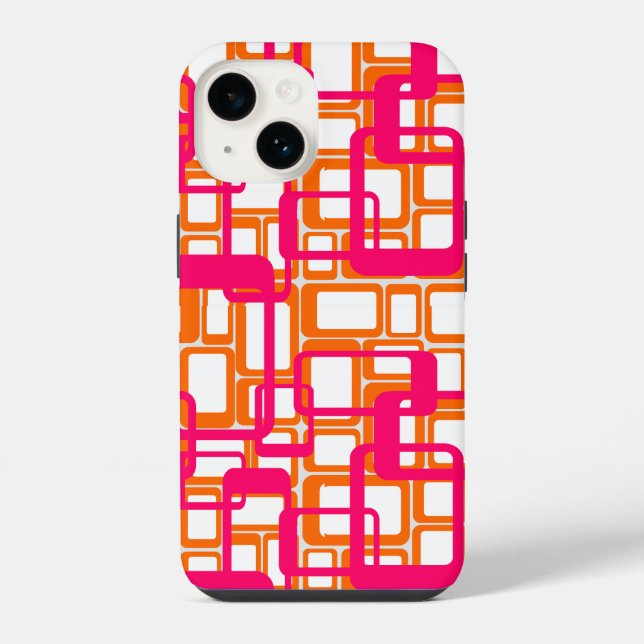 More Open Mid-Century Modern Rectangles Iphone Case (Back)