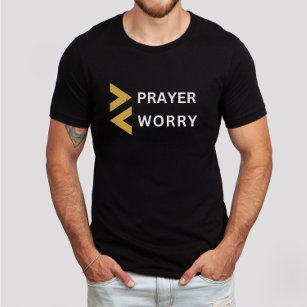 More Prayer Less Worry Minimalist Christian Faith T-Shirt