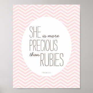 More Precious than Rubies Proverb Nursery Decor Poster