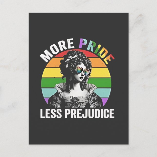 More Pride Less Prejudice LGBT Gay Pride Month Invitation Postcard (Front)