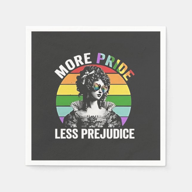 More Pride Less Prejudice LGBT Gay Pride Month Napkins (Front)