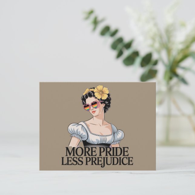 More Pride Less Prejudice LGBTQ Proud Ally Pride Postcard (Standing Front)