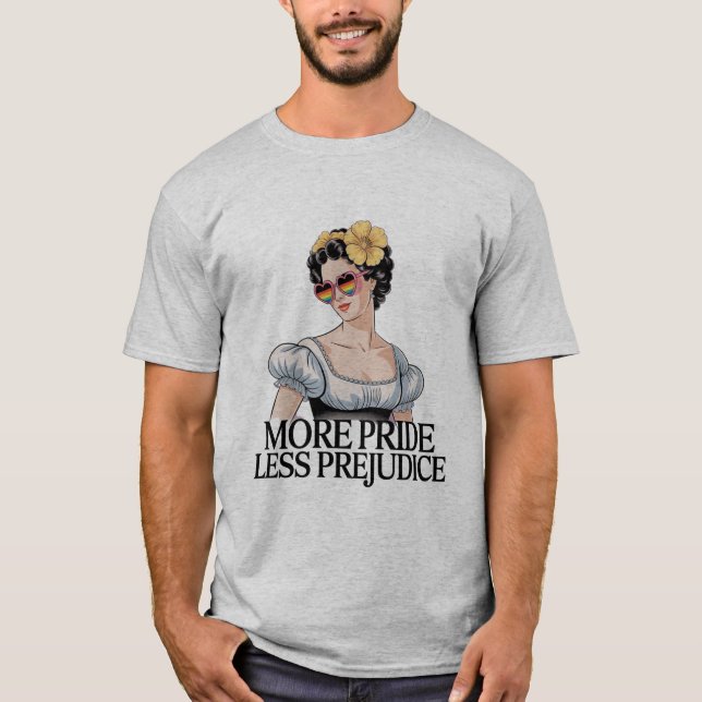 More Pride Less Prejudice LGBTQ Proud Ally Pride T-Shirt (Front)