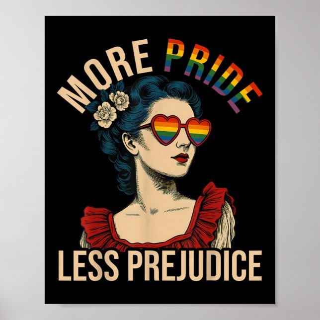More Pride Less Prejudice Pride Month Gay Lesbian  Poster (Front)