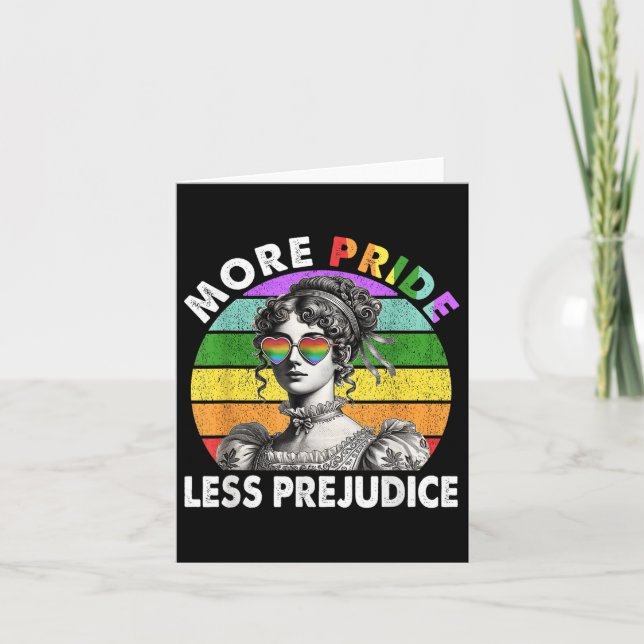 More Pride Less Prejudice Pride Month Lgbtq Gay Le Card (Front)