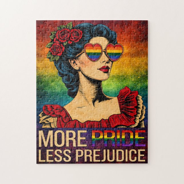 More Pride Less Prejudice Pride Month LGBTQ Jigsaw Puzzle (Vertical)