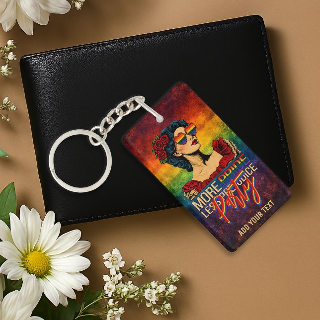 More Pride Less Prejudice Pride Month LGBTQ Keychain (Front)