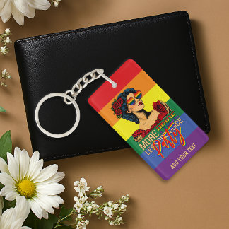 More Pride Less Prejudice Pride Month LGBTQ Keychain